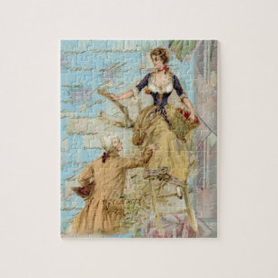 Romantic Paris Lovers Shabbychic blue Legpuzzel
