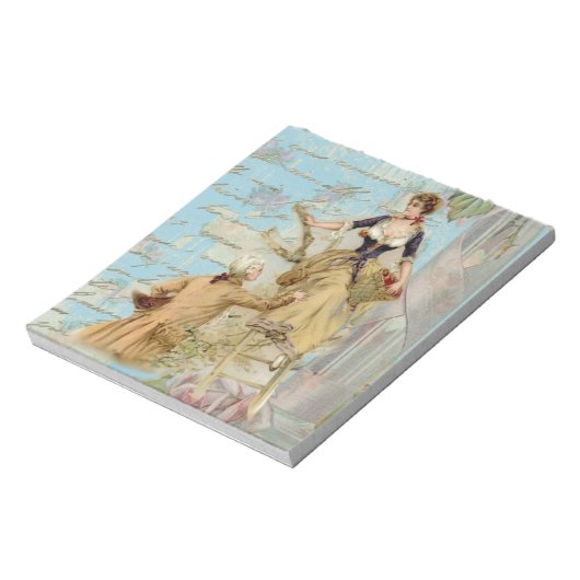 Romantic Paris Lovers Shabbychic blue Notitieblok (Linkerzijde)