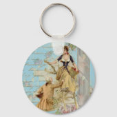 Romantic Paris Lovers Shabbychic blue Sleutelhanger (Voorkant)