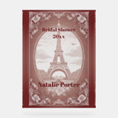 Romantic Paris Miss to Mrs Bridal Shower Welcome  Acryl Bord (Voorkant)