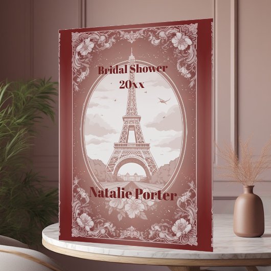 Romantic Paris Miss to Mrs Bridal Shower Welcome  Acryl Bord