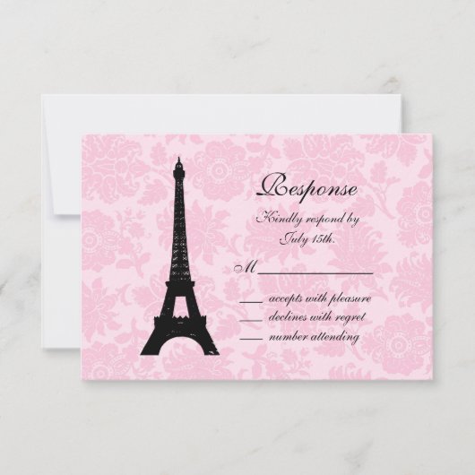 Romantic Paris RSVP Kaartje (Voorkant)