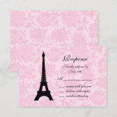 Romantic Paris RSVP Kaartje (Voorkant / Achterkant)