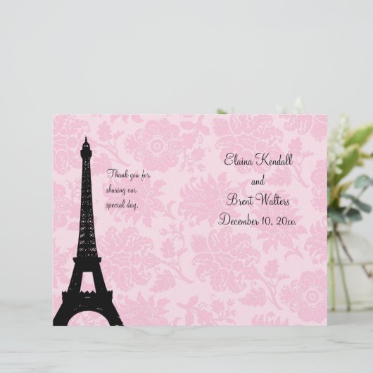 Romantic Paris Wedding Programme (Staand voorkant)