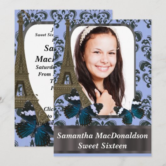 Romantic Paris zestien jaar oud Kaart (Voorkant / Achterkant)