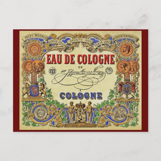 Romantic Parisian Perfume 1868 Feestdagenkaart (Voorkant)