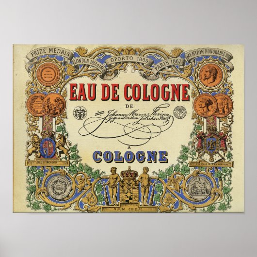 Romantic Parisian Perfume Afbeelding 1868 Poster (Voorkant)