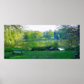 Romantic Park Bench bij Geweldige meer Poster (Voorkant)