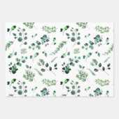 Romantic Pastel & Donkergroen, roze Eucalyptus Inpakpapier Vel (Voorkant 3)