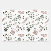 Romantic Pastel & Donkergroen, roze Eucalyptus Inpakpapier Vel (Voorkant 2)
