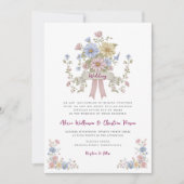 Romantic Pastel Floral all in one wedding qr code  Kaart (Voorkant)