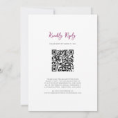 Romantic Pastel Floral all in one wedding qr code  Kaart (Achterkant)