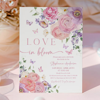 Romantic Pastel Floral Bridal Shower Invitation Kaart