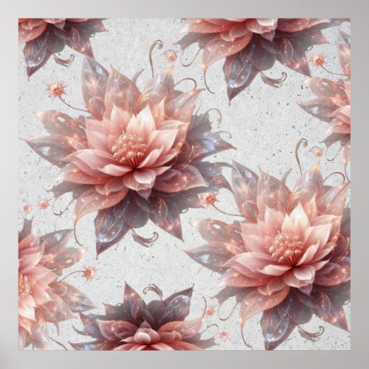 Romantic Pastel Floral Illustration – Modern Wall Poster (Voorkant)