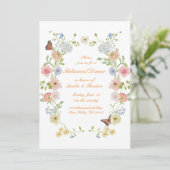 Romantic Pastel Floral Rehearsal Dinner Invite Kaart (Staand voorkant)