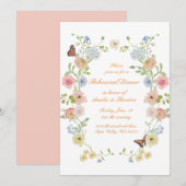 Romantic Pastel Floral Rehearsal Dinner Invite Kaart (Voorkant / Achterkant)