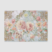 Romantic Pastel Florals Blues Decoupage/Tissue Tissuepapier (Voorkant)