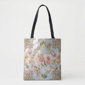 Romantic Pastel Florals Blues Tote Bag (Voorkant)