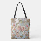 Romantic Pastel Florals Blues Tote Bag (Achterkant)
