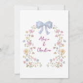 Romantic Pastel Flower Garden Wedding Invite Kaart (Achterkant)