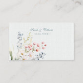 Romantic pastel flowers Wedding Place Card Plaatskaartje (Achterkant)