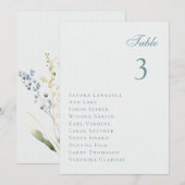 Romantic pastel flowers Wedding Table Seating Card Kaart (Voorkant / Achterkant)