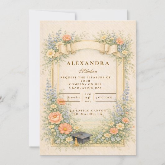 Romantic Pastel Graduation Party Kaart (Voorkant)