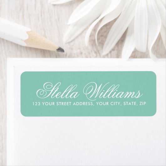 Romantic pastel green calligrafiescriptadres etiket (Insitu)