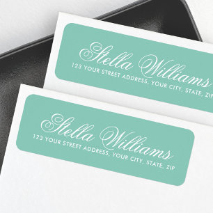 Romantic pastel green calligrafiescriptadres etiket