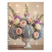 Romantic Pastel Hydrangea & Rose Bouquet Notitieboek (Voorkant)