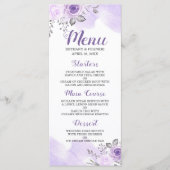 Romantic Pastel Paars Floral Chic Wedding Menu (Voorkant)