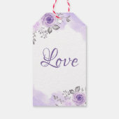 Romantic Pastel Paars Floral Dank je wel Cadeaulabel (Achterkant)