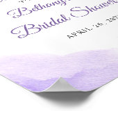 Romantic Pastel Paars Floral Vrijgezellenfeest Sig Poster (Hoek)