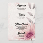 Romantic Pastel Purple Daisy Wedding Menu (Voorkant)