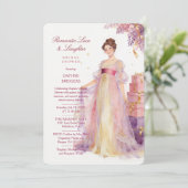 Romantic Pastel Regency Lady Floral Wisteria Kaart (Staand voorkant)