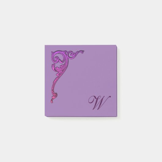 Romantic Pastel Steampunk Gothic Monogrammen Post-it® Notes (Voorkant)