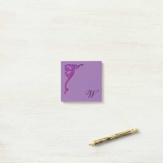 Romantic Pastel Steampunk Gothic Monogrammen Post-it® Notes (Op bureau)