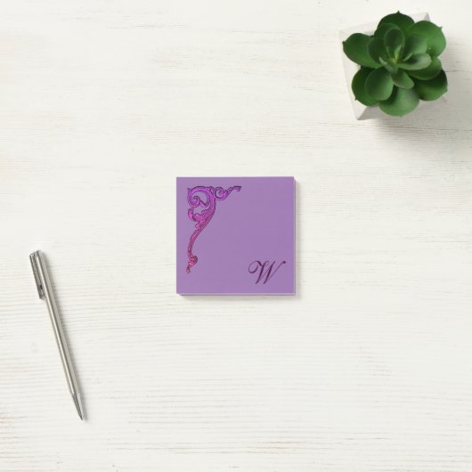 Romantic Pastel Steampunk Gothic Monogrammen Post-it® Notes (Kantoor)