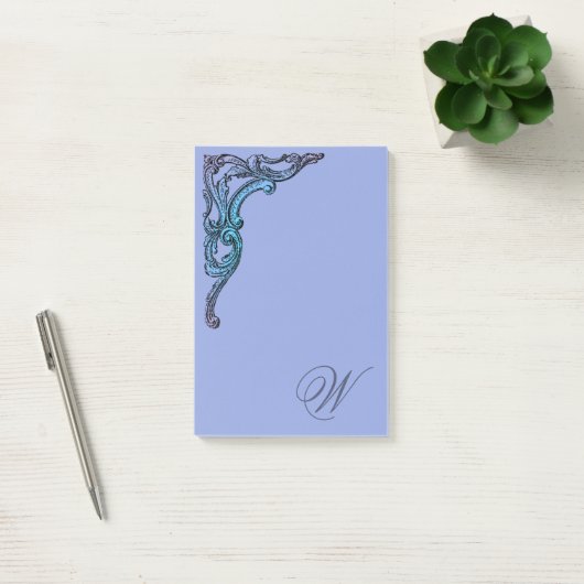 Romantic Pastel Steampunk Gothic Monogrammen Post-it® Notes (Kantoor)