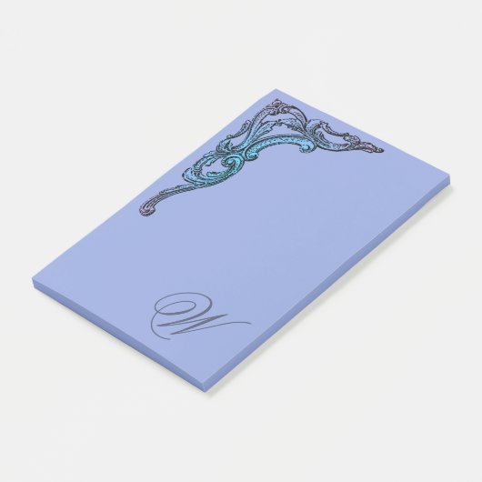 Romantic Pastel Steampunk Gothic Monogrammen Post-it® Notes (Schuin)