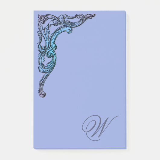 Romantic Pastel Steampunk Gothic Monogrammen Post-it® Notes (Voorkant)