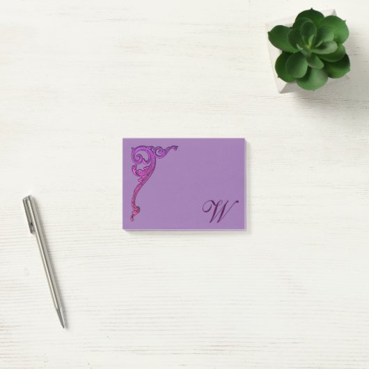 Romantic Pastel Steampunk Gothic Monogrammen Post-it® Notes (Kantoor)