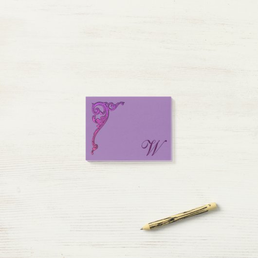 Romantic Pastel Steampunk Gothic Monogrammen Post-it® Notes (Op bureau)