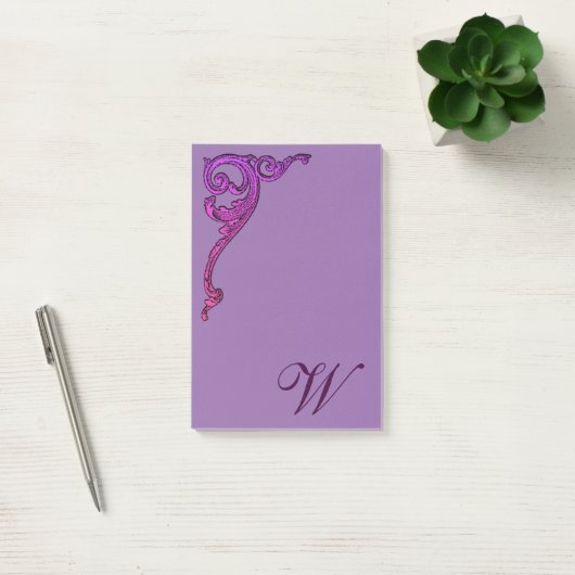 Romantic Pastel Steampunk Gothic Monogrammen Post-it® Notes (Kantoor)