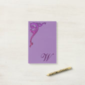 Romantic Pastel Steampunk Gothic Monogrammen Post-it® Notes (Op bureau)