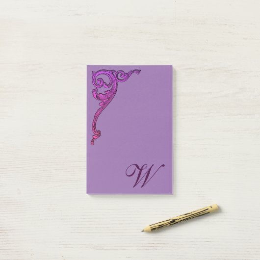 Romantic Pastel Steampunk Gothic Monogrammen Post-it® Notes (Op bureau)