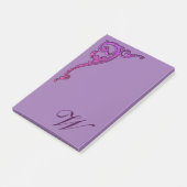 Romantic Pastel Steampunk Gothic Monogrammen Post-it® Notes (Schuin)