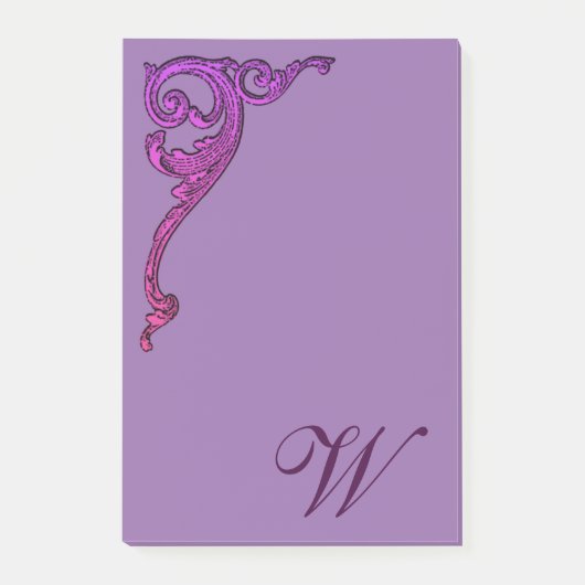 Romantic Pastel Steampunk Gothic Monogrammen Post-it® Notes (Voorkant)