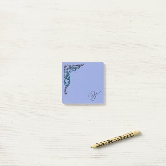 Romantic Pastel Steampunk Gothic Monogrammen Post-it® Notes (Op bureau)