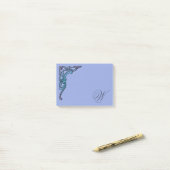 Romantic Pastel Steampunk Gothic Monogrammen Post-it® Notes (Op bureau)